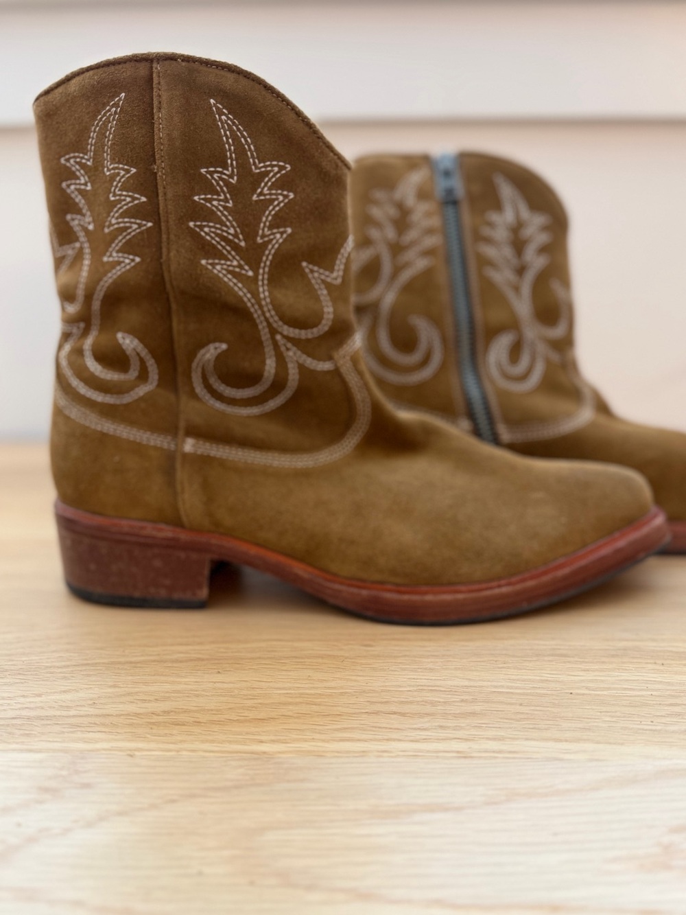AllSaints Men's Natural Jacques Suede Western Boots, Size 11